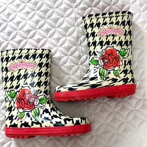 Kidorable Madonna houndstooth rain boots11